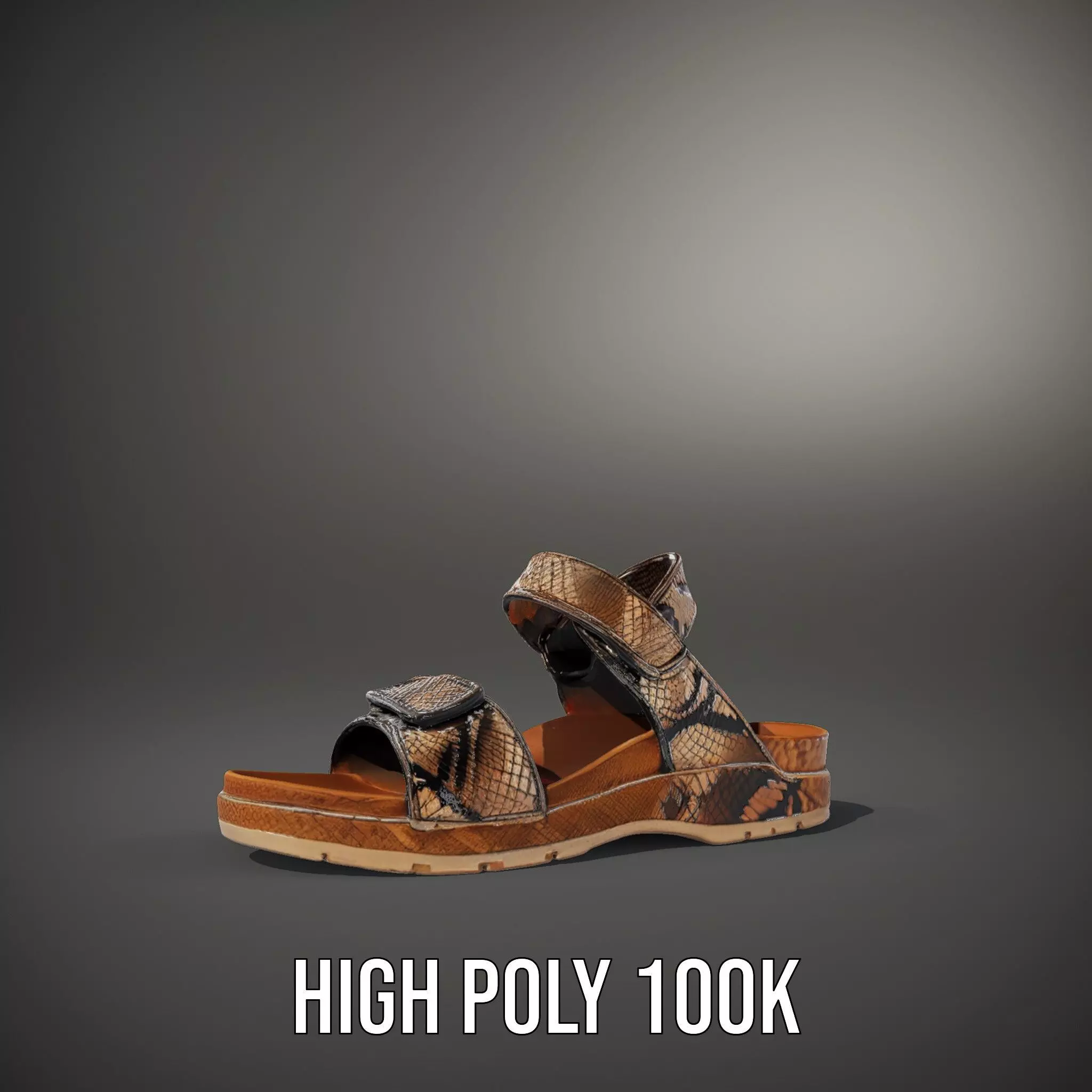 Snake Pattern Sandal model pack Low-poly 3D model_8