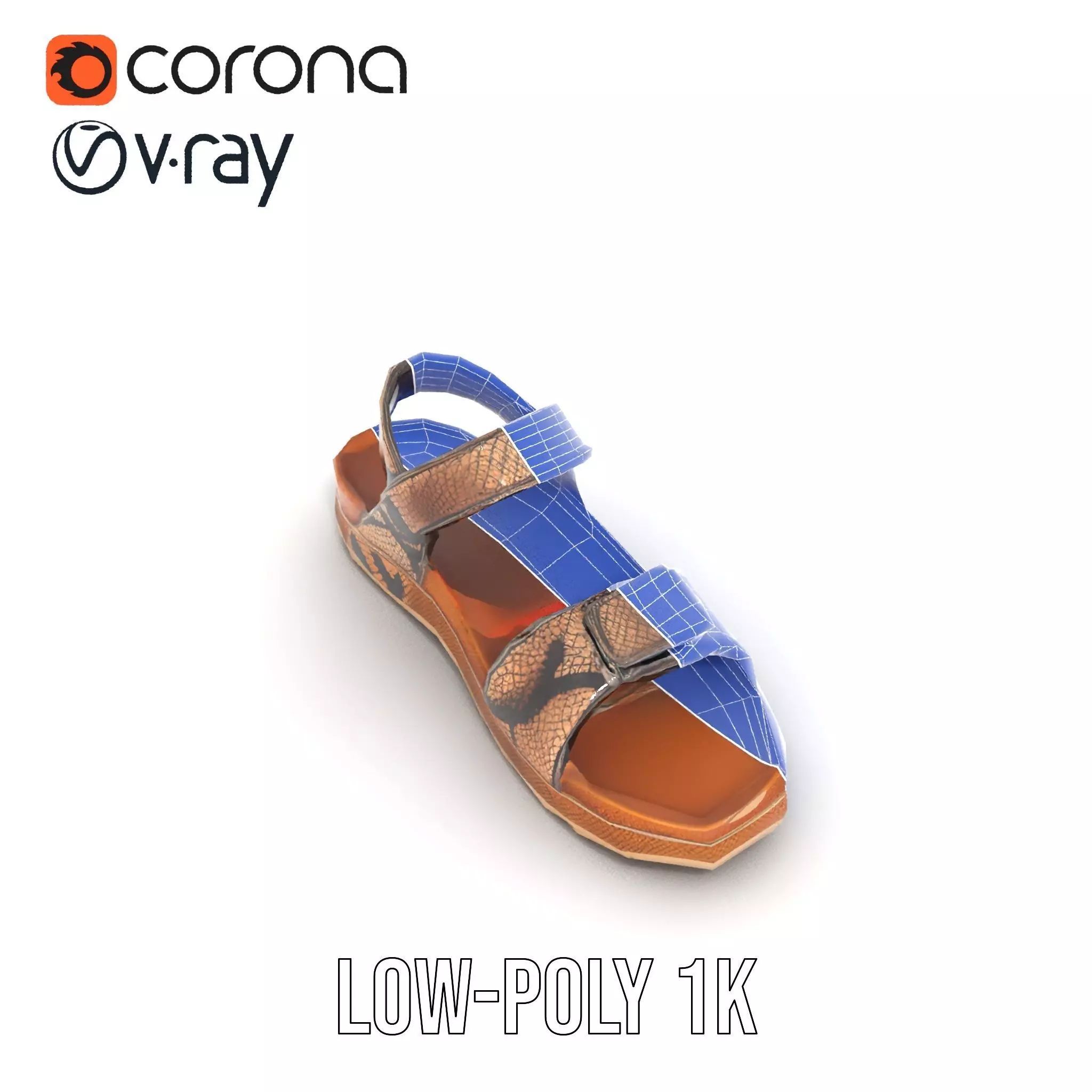 Snake Pattern Sandal model pack Low-poly 3D model_30