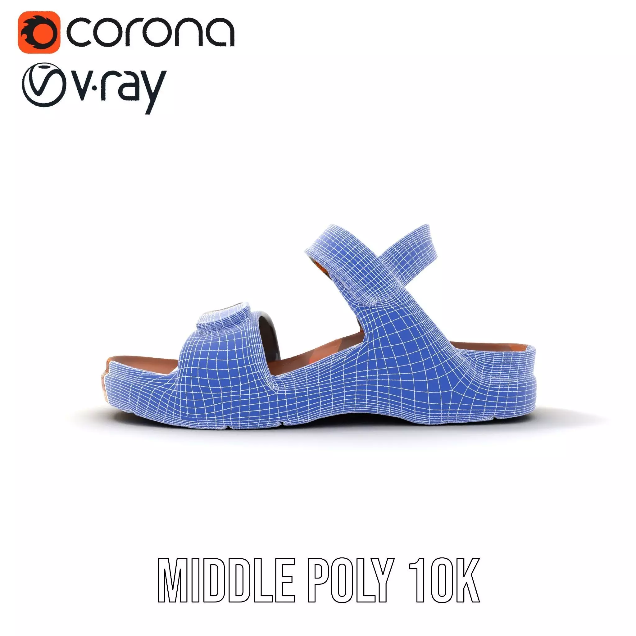 Snake Pattern Sandal model pack Low-poly 3D model_23