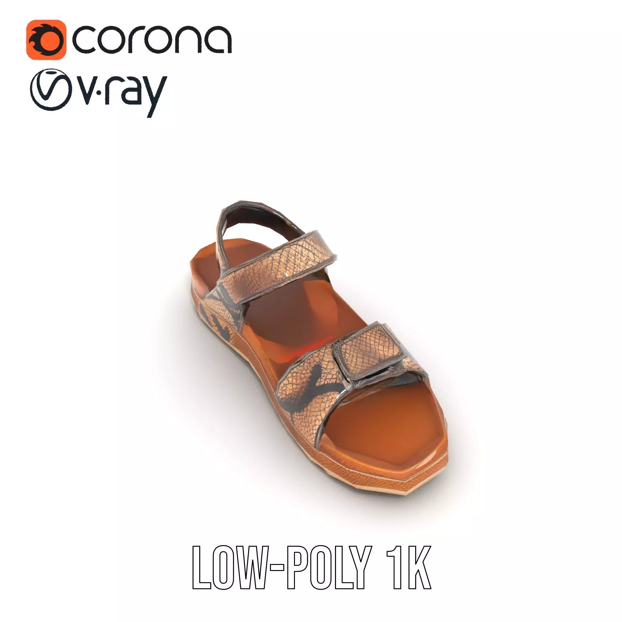 Snake Pattern Sandal model pack Low-poly 3D model_14