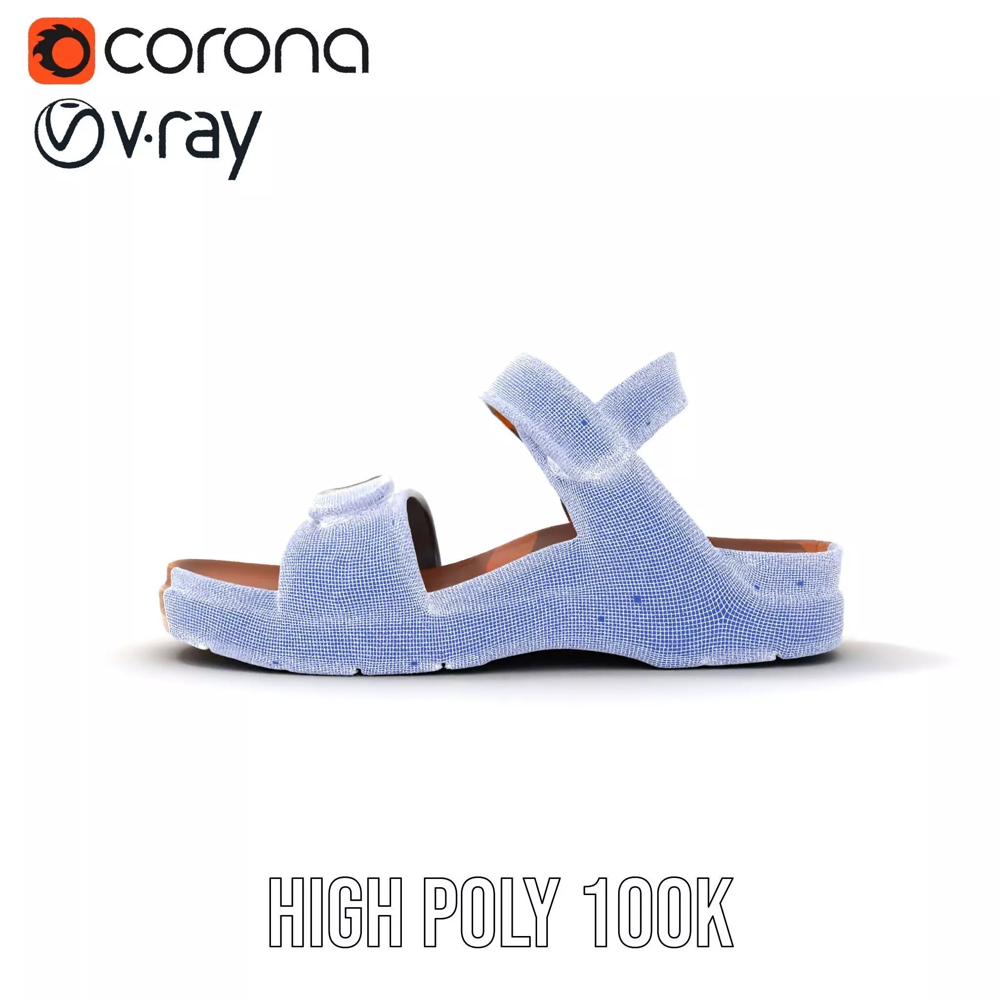 Snake Pattern Sandal model pack Low-poly 3D model_33