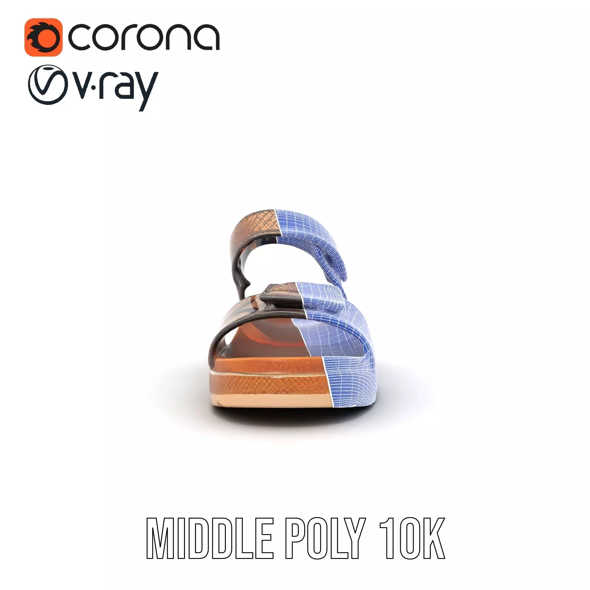 Snake Pattern Sandal model pack Low-poly 3D model_29