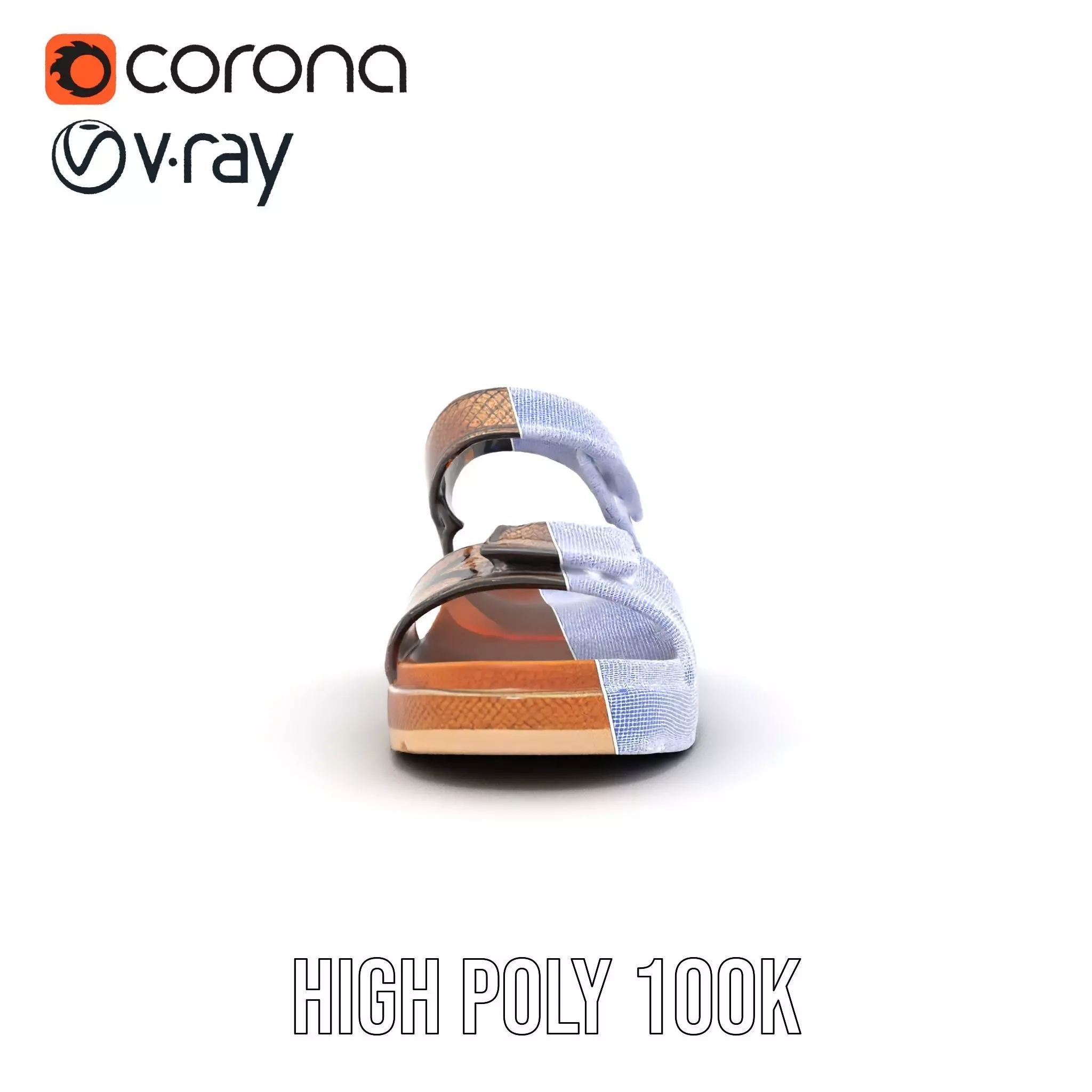 Snake Pattern Sandal model pack Low-poly 3D model_34