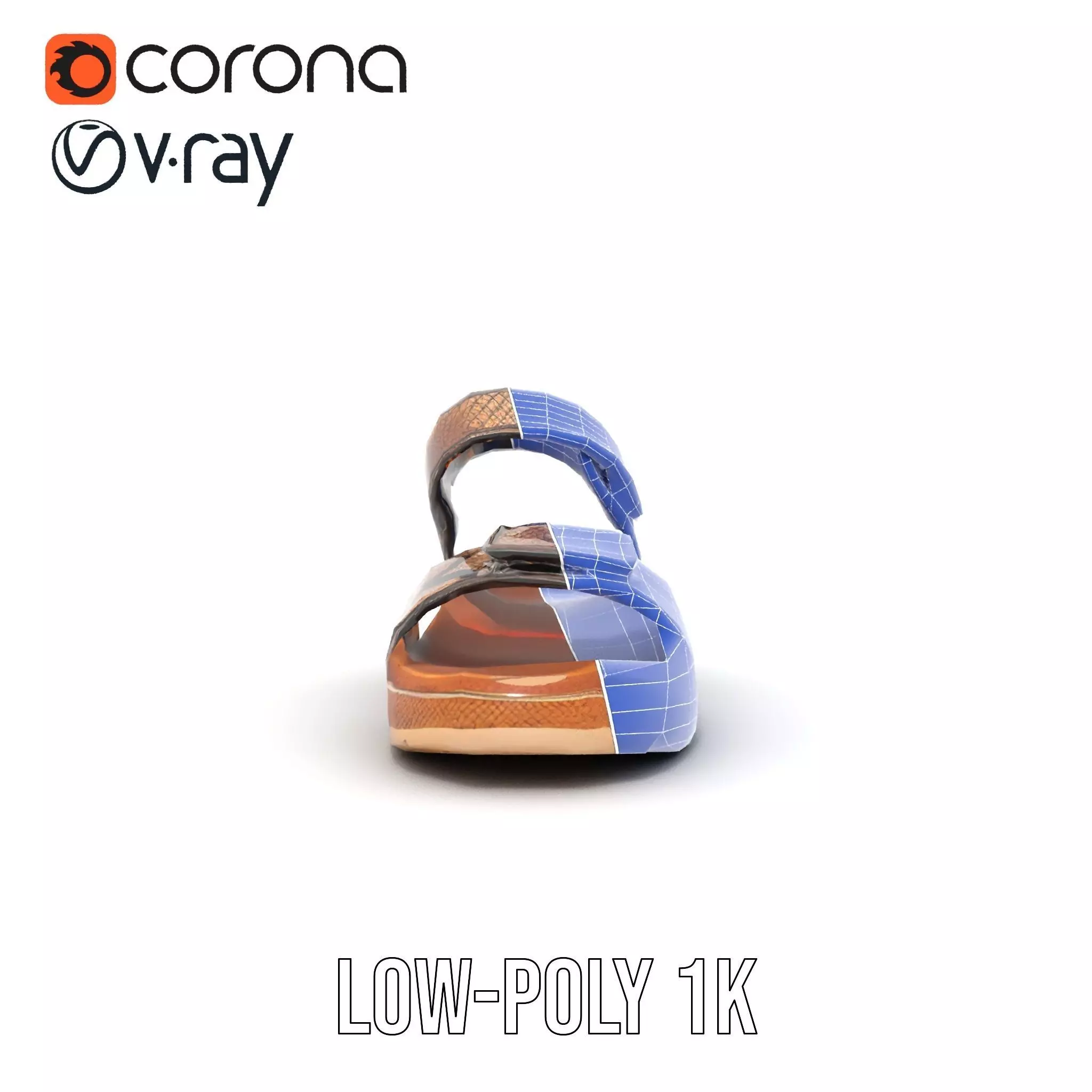 Snake Pattern Sandal model pack Low-poly 3D model_19