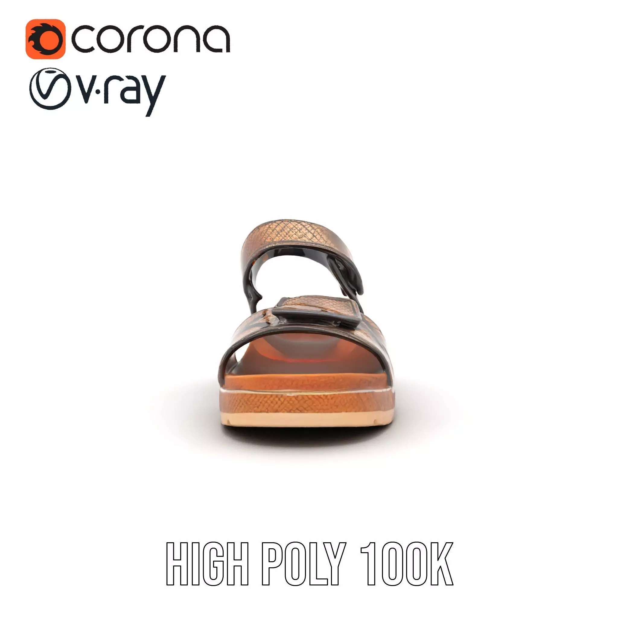 Snake Pattern Sandal model pack Low-poly 3D model_20