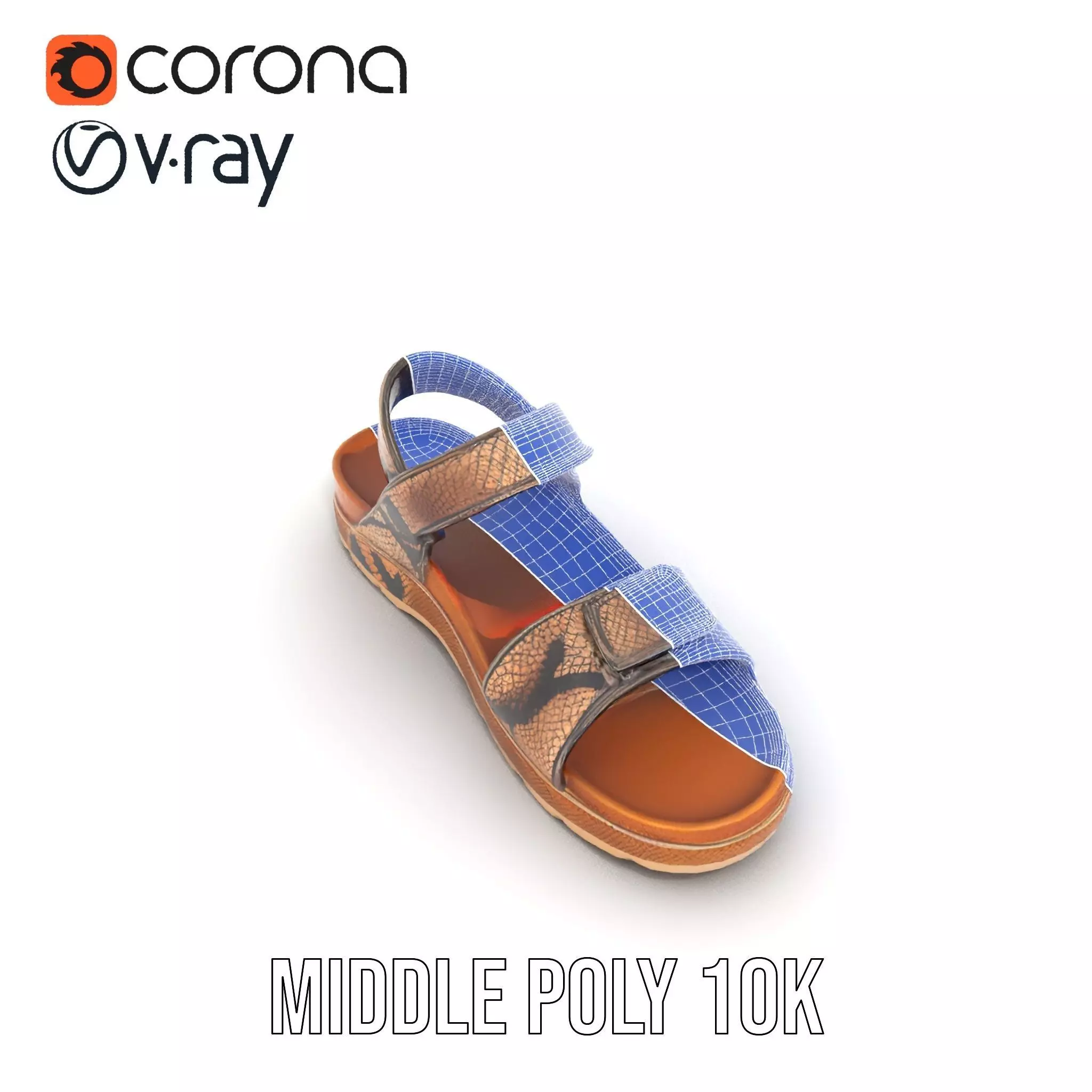 Snake Pattern Sandal model pack Low-poly 3D model_26