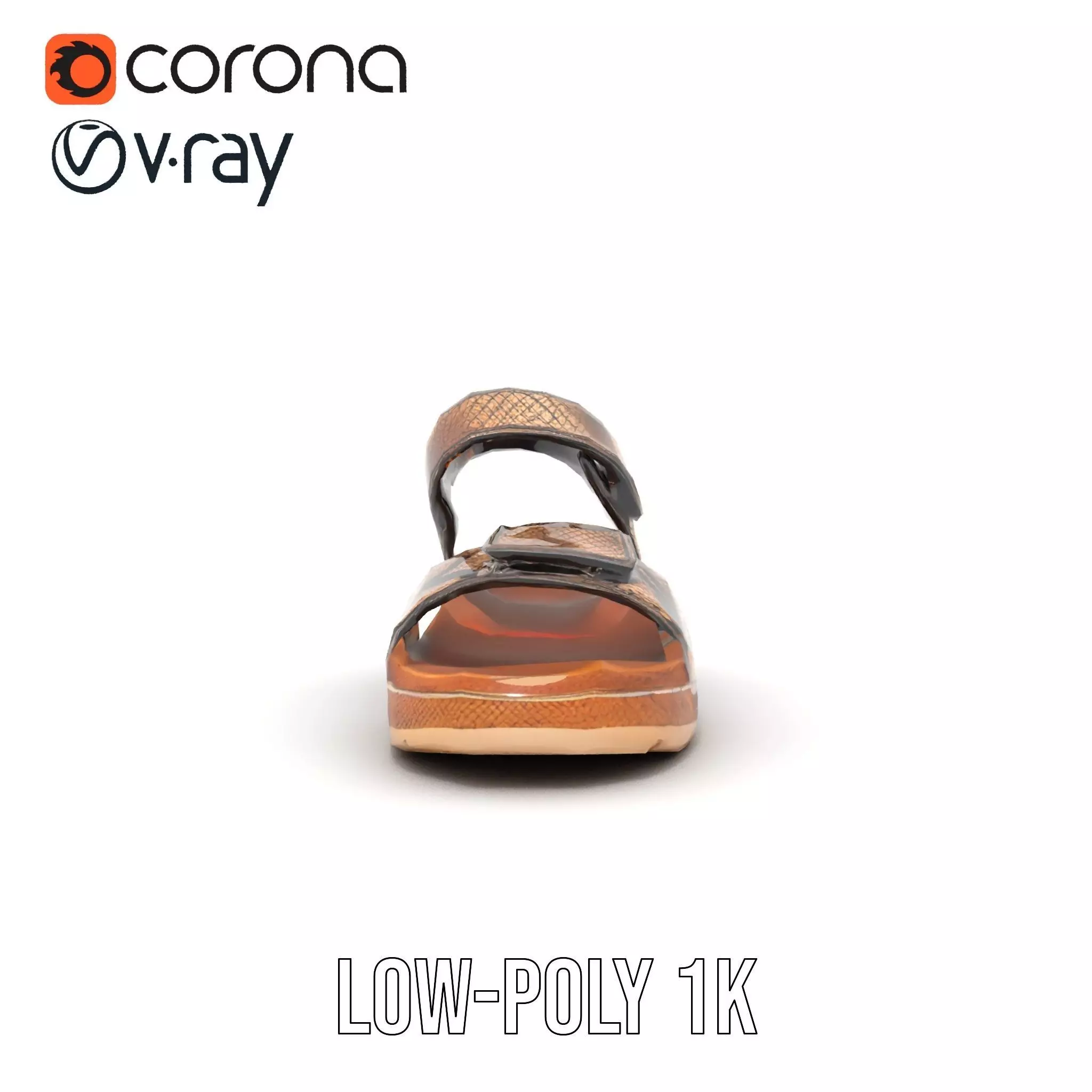 Snake Pattern Sandal model pack Low-poly 3D model_16