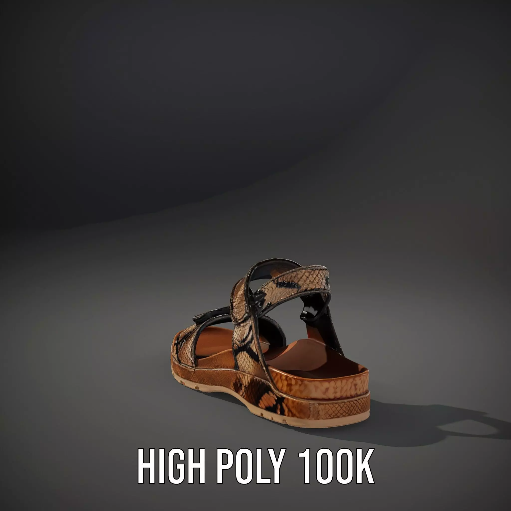 Snake Pattern Sandal model pack Low-poly 3D model_17