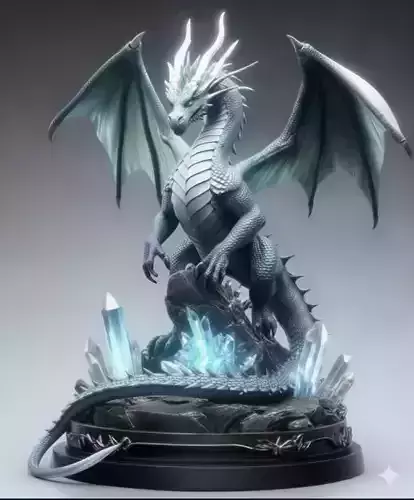 Majestic Crystal Guardian Dragon - Miniature