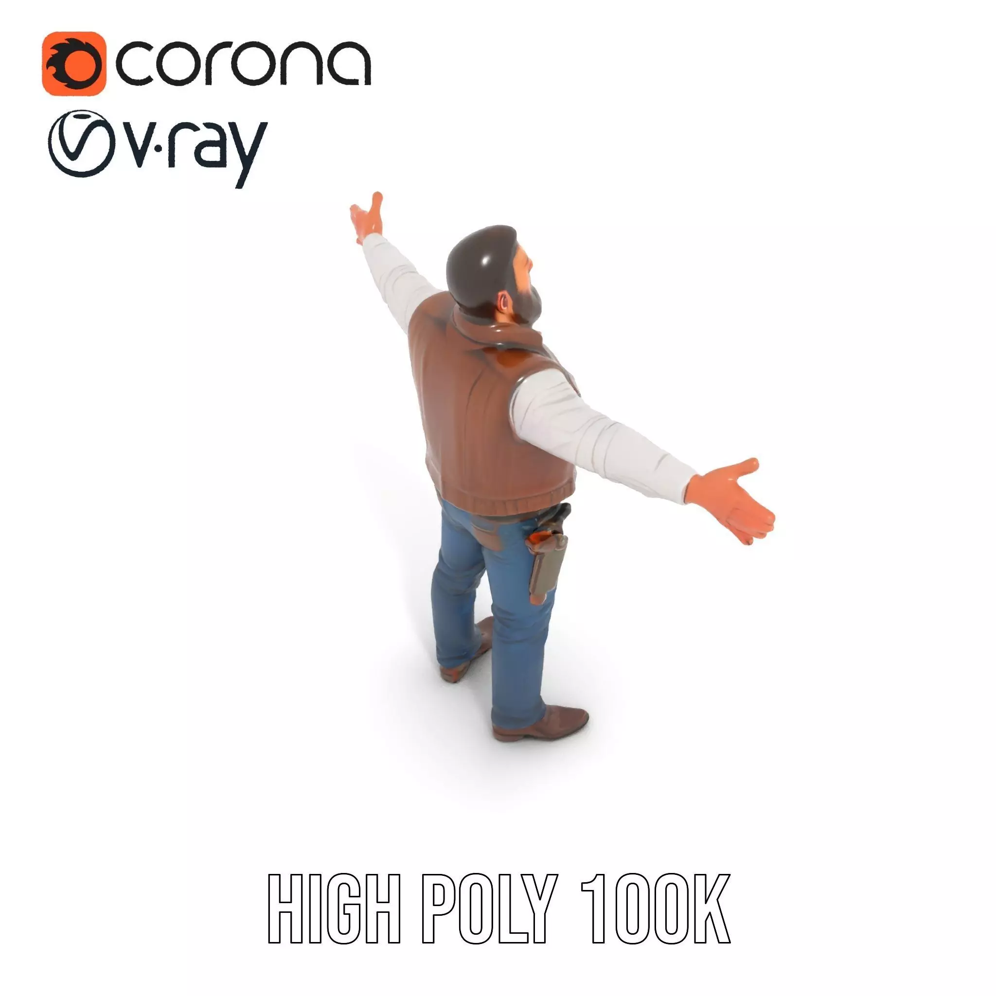 Cowboy Adventurer model pack Low-poly 3D model_15