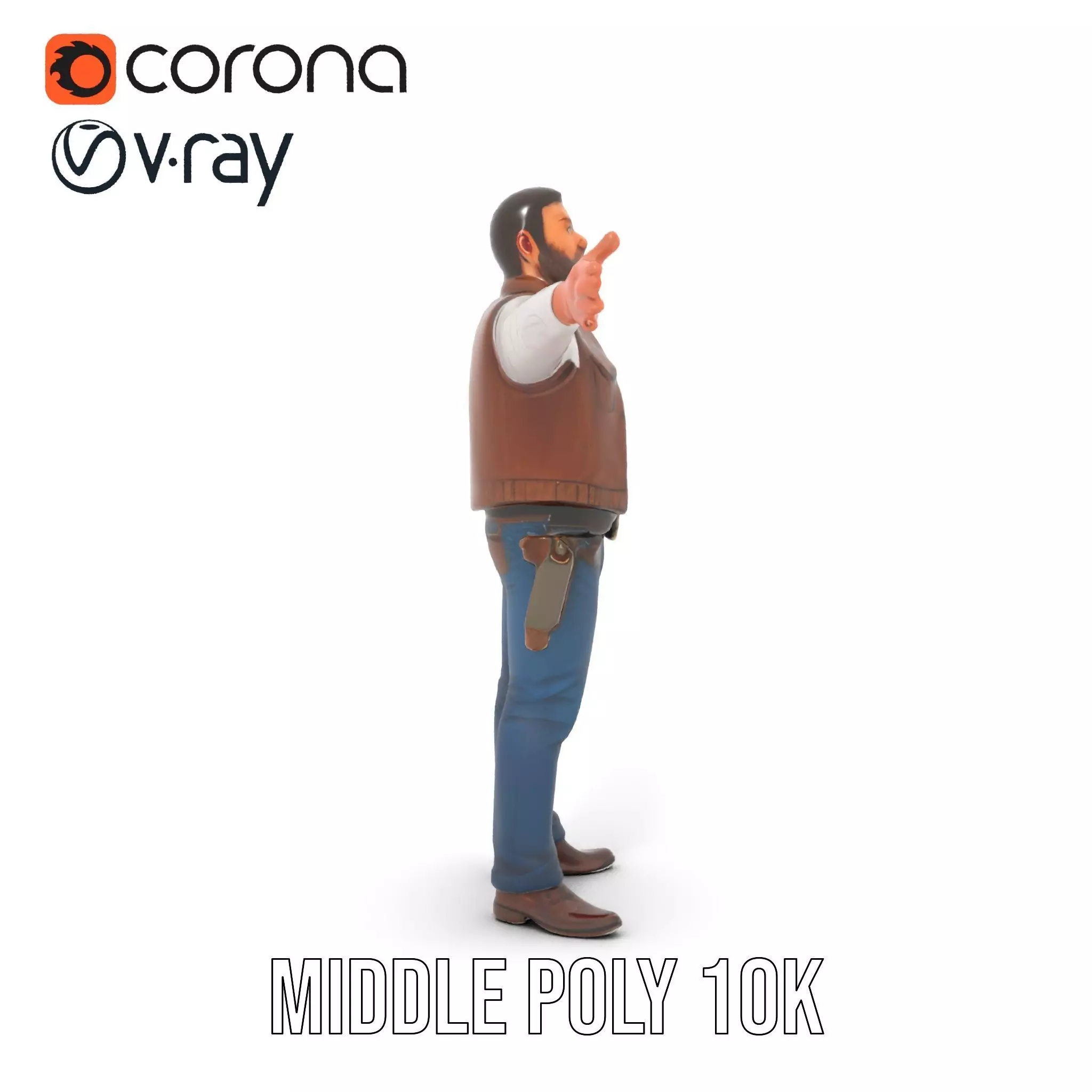Cowboy Adventurer model pack Low-poly 3D model_19