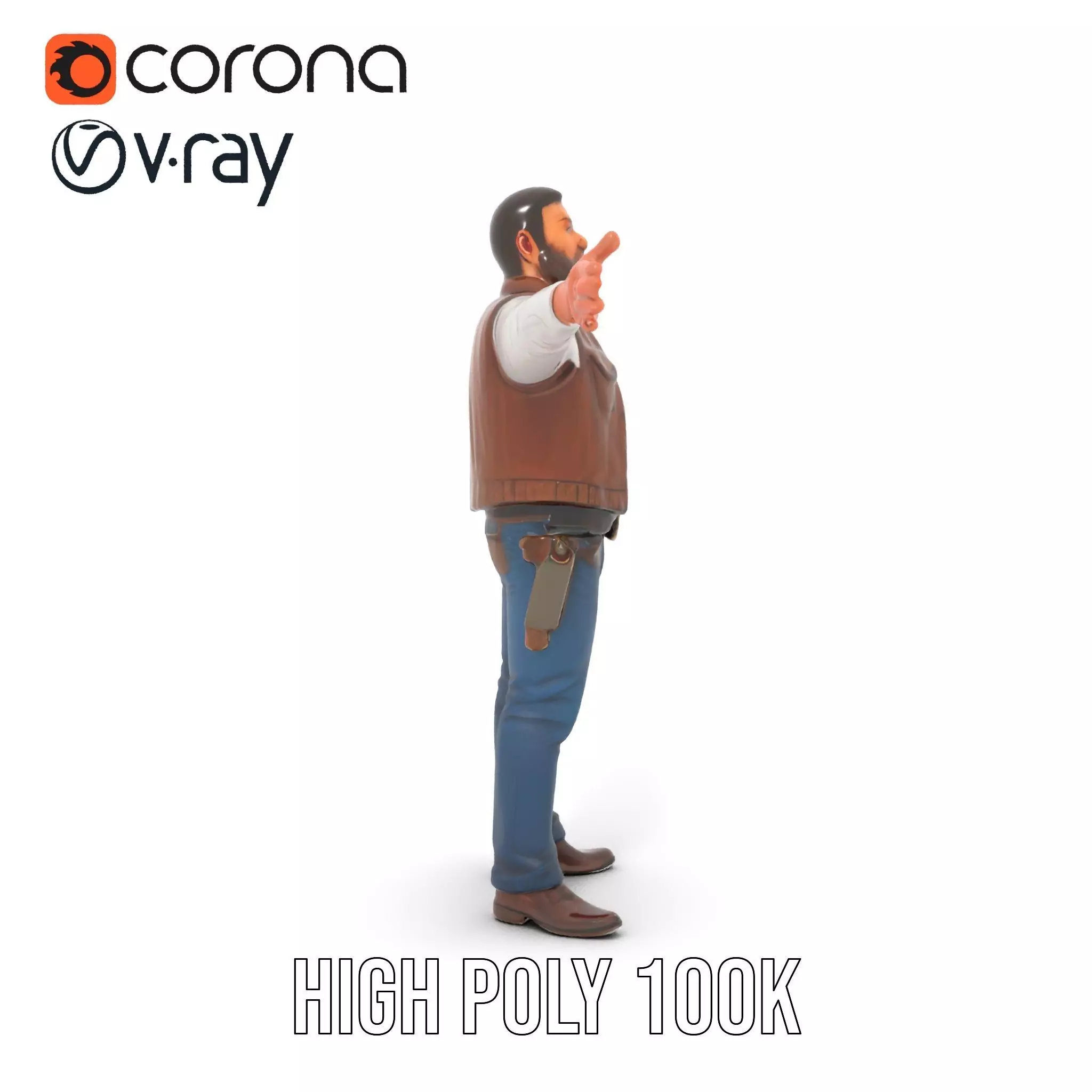 Cowboy Adventurer model pack Low-poly 3D model_26
