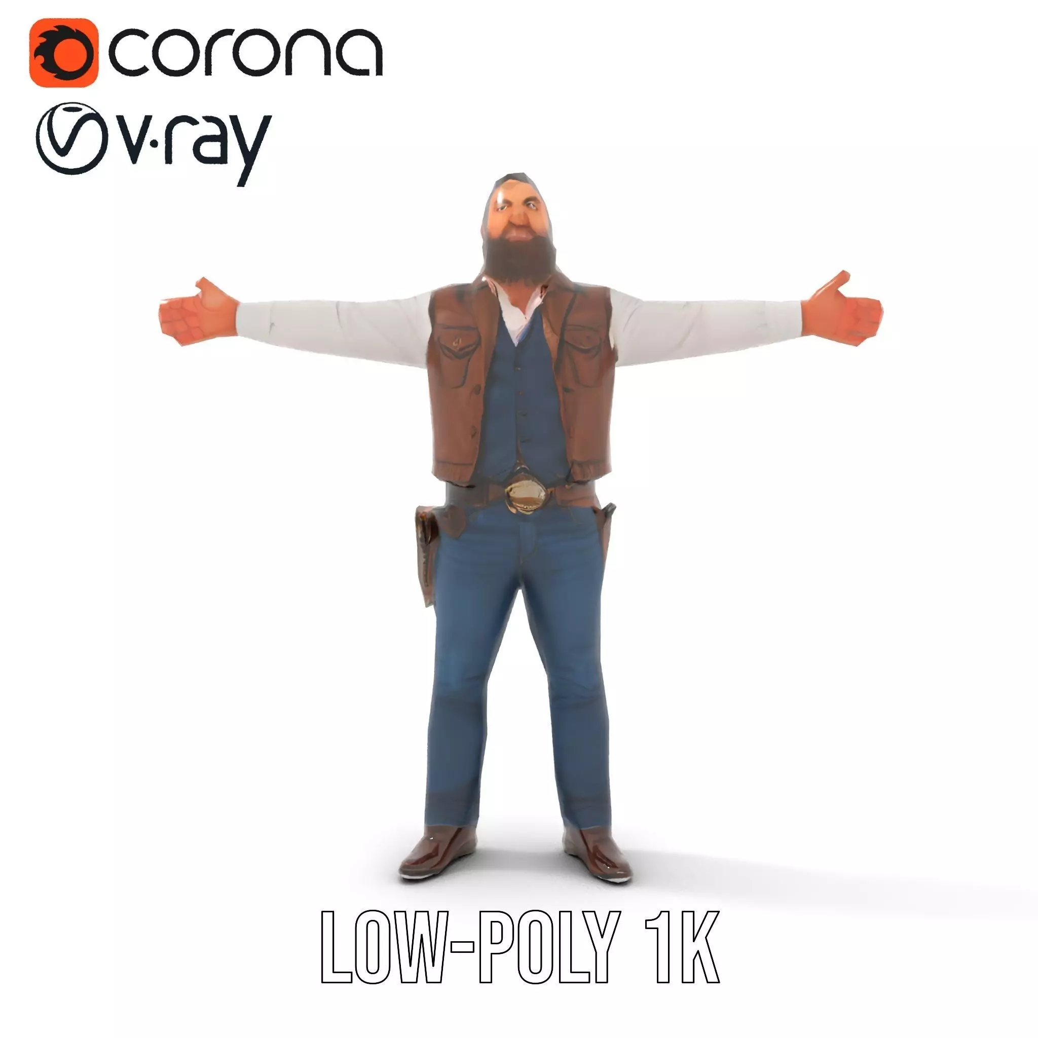 Cowboy Adventurer model pack Low-poly 3D model_7
