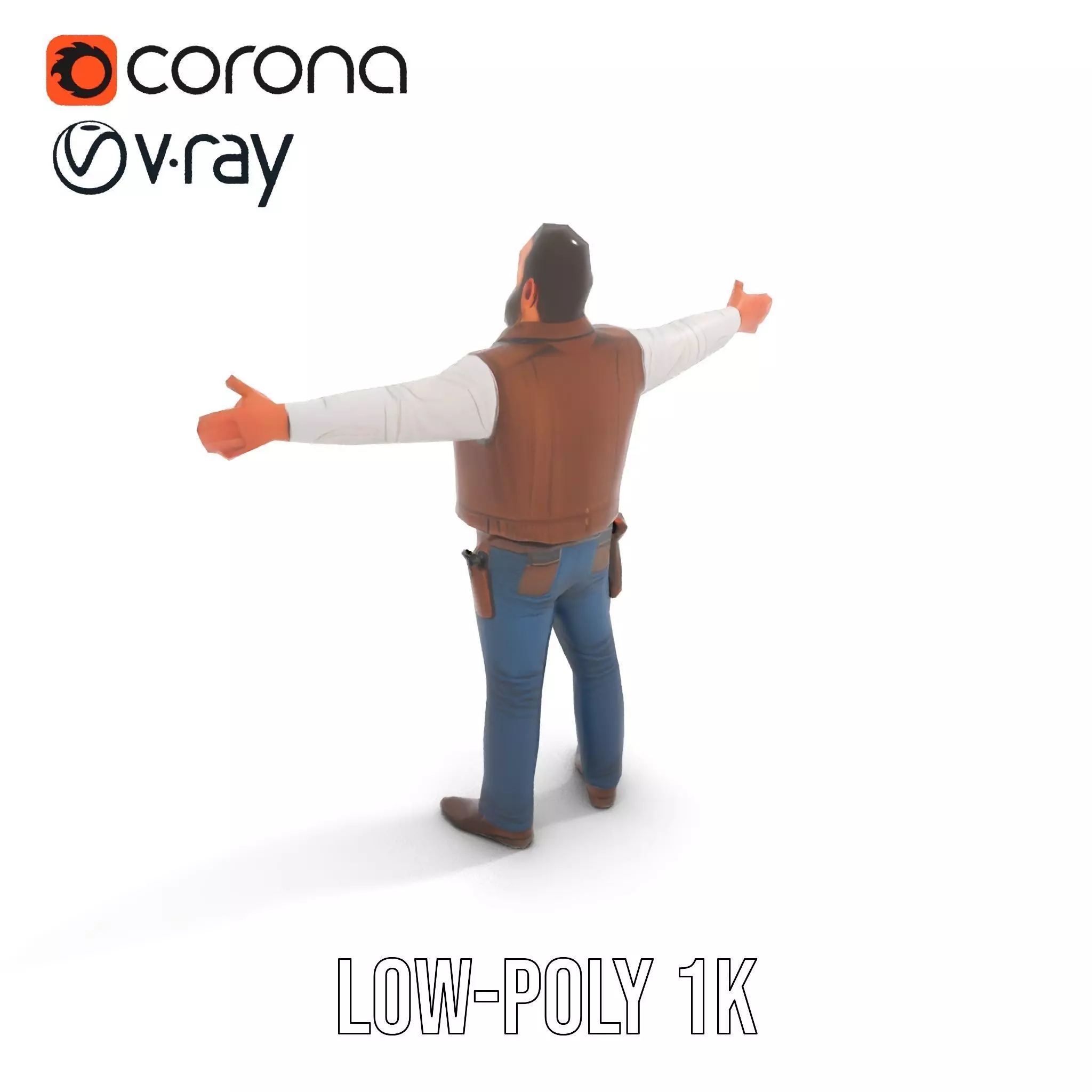 Cowboy Adventurer model pack Low-poly 3D model_12