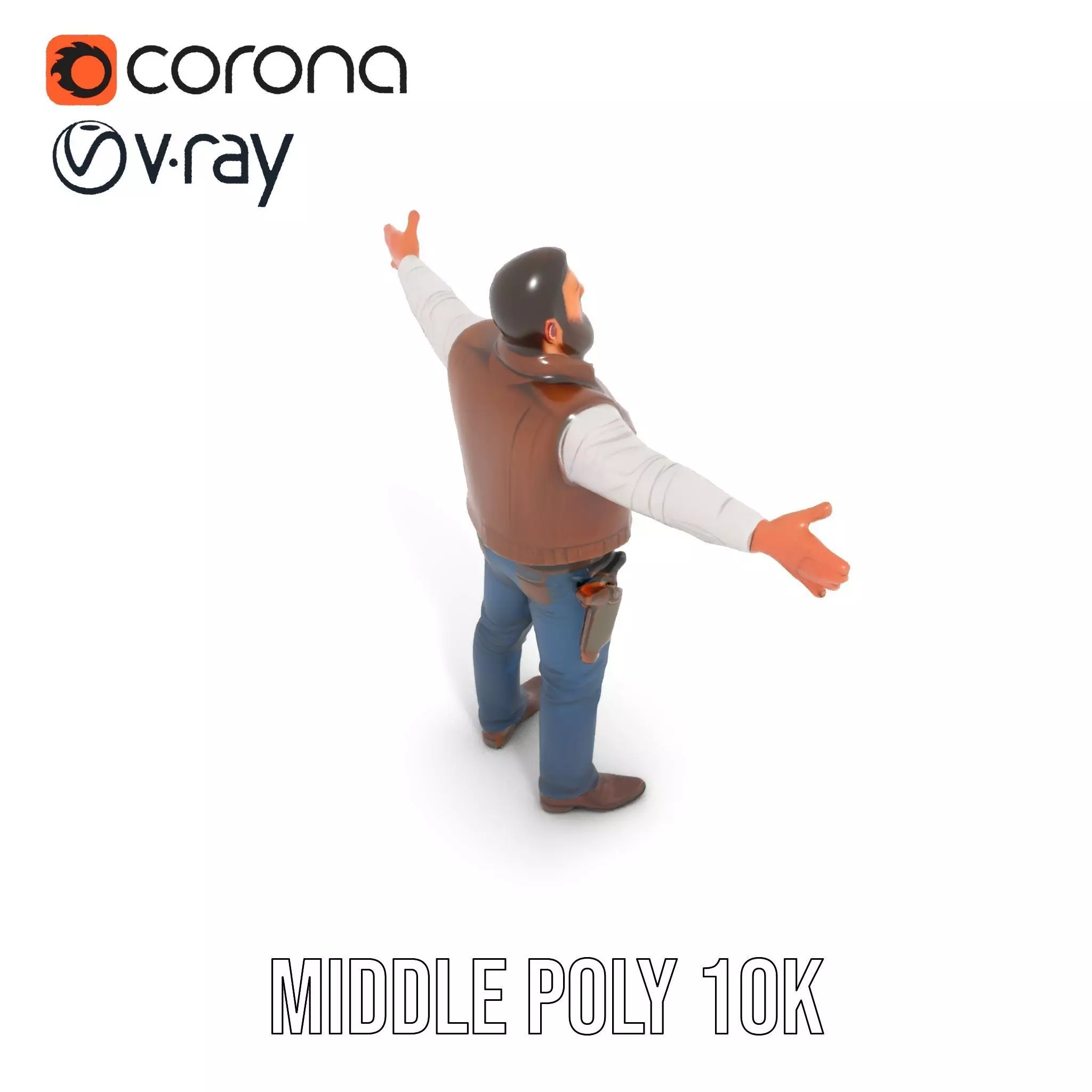 Cowboy Adventurer model pack Low-poly 3D model_6
