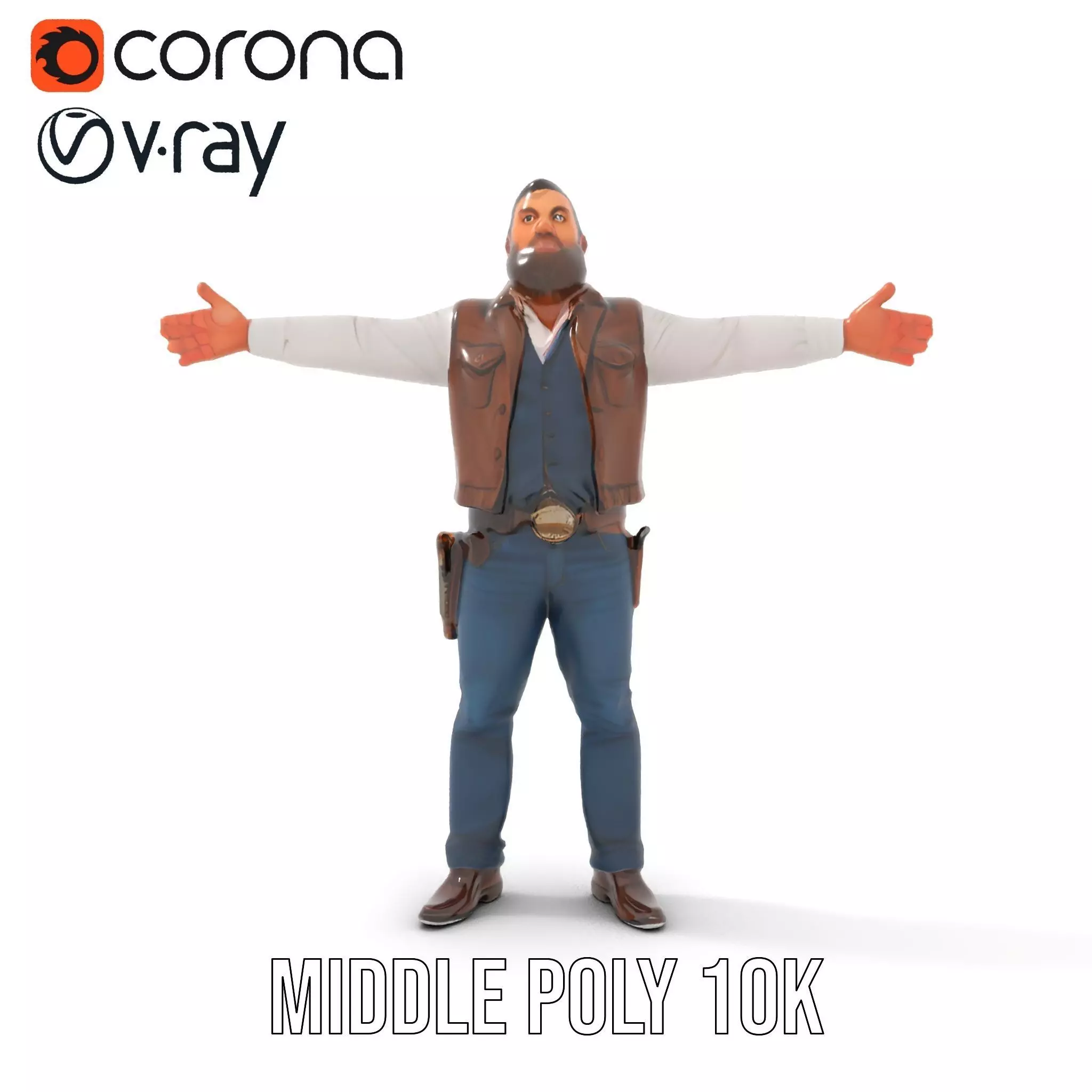 Cowboy Adventurer model pack Low-poly 3D model_13