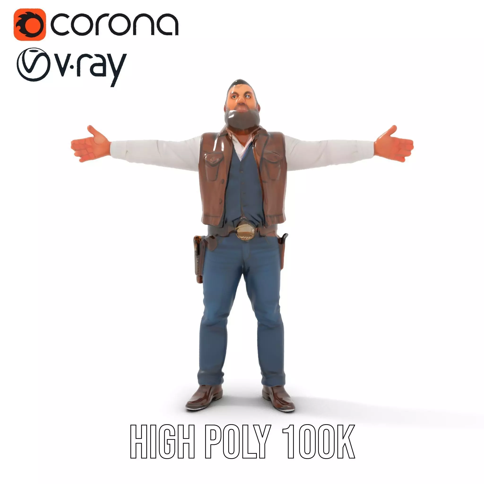 Cowboy Adventurer model pack Low-poly 3D model_21