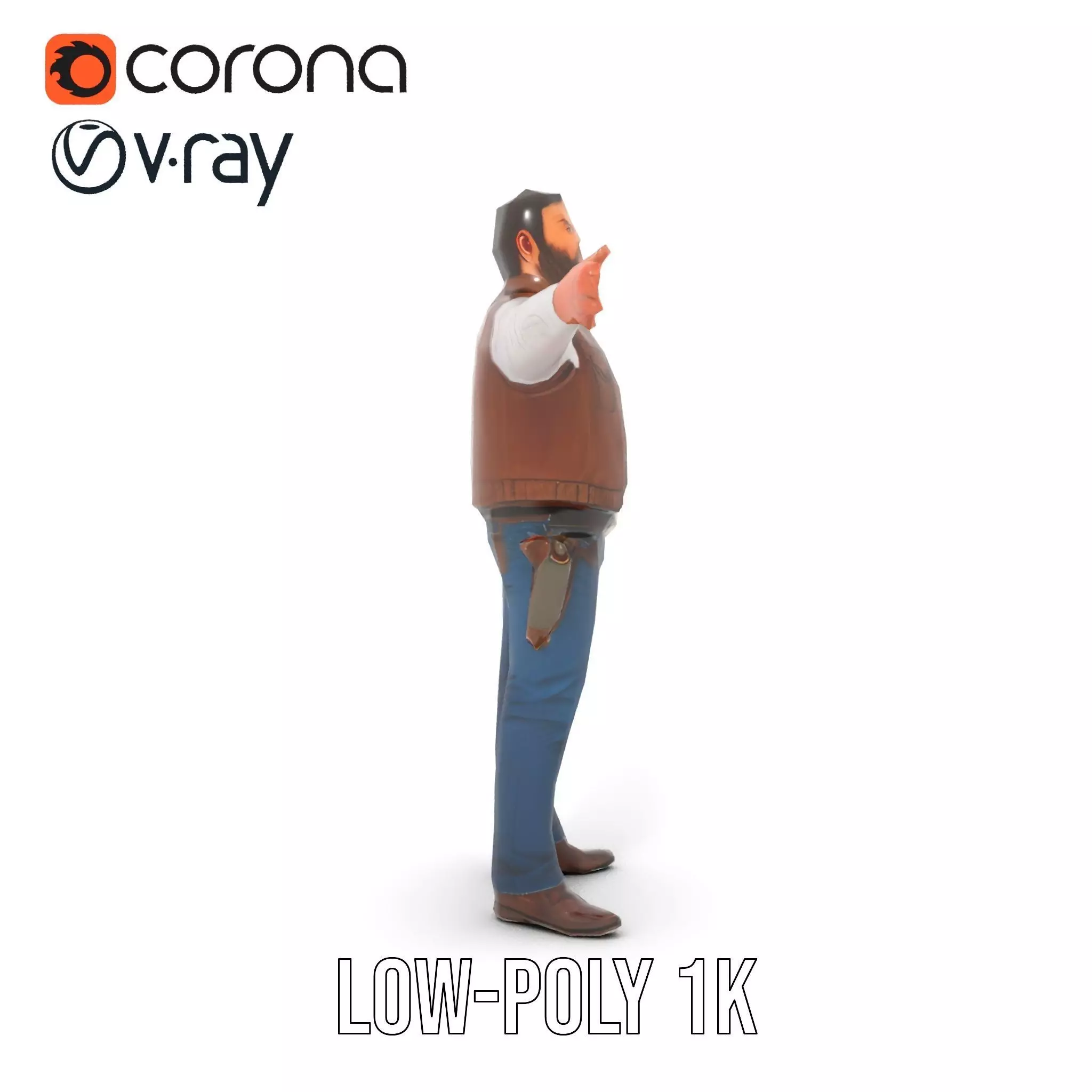 Cowboy Adventurer model pack Low-poly 3D model_14