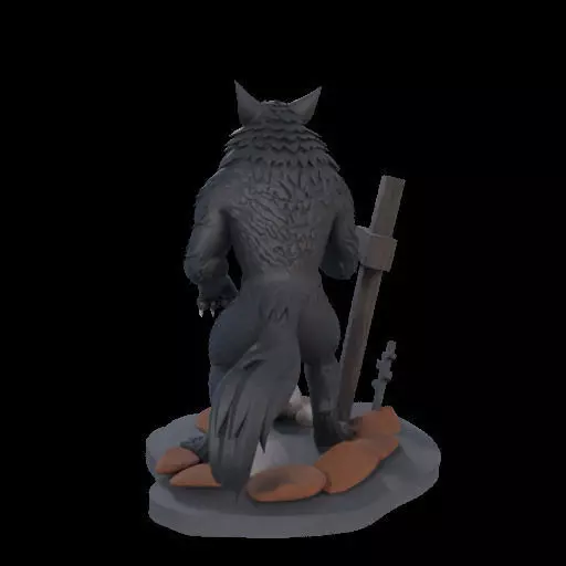 2219  COLORFUL Werewolf Howling  3D Model  magic 3D print model_11