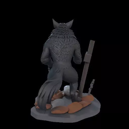 2219  COLORFUL Werewolf Howling  3D Model  magic 3D print model_10
