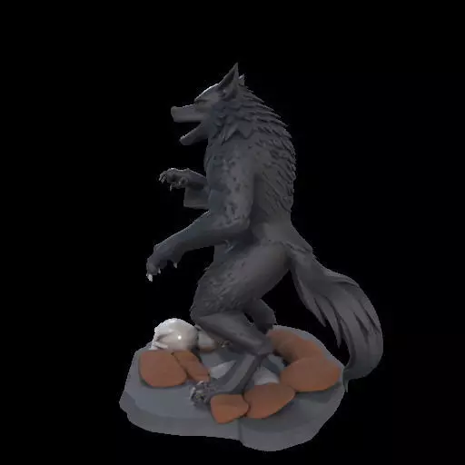 2219  COLORFUL Werewolf Howling  3D Model  magic 3D print model_17