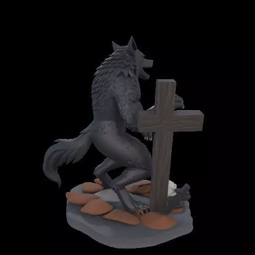 2219  COLORFUL Werewolf Howling  3D Model  magic 3D print model_4
