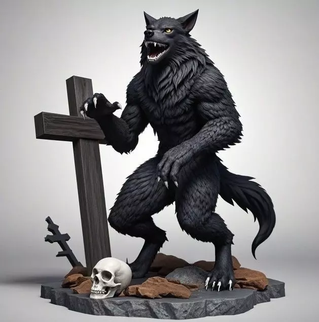 2219  COLORFUL Werewolf Howling  3D Model  magic 3D print model_34