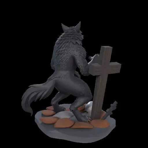 2219  COLORFUL Werewolf Howling  3D Model  magic 3D print model_6