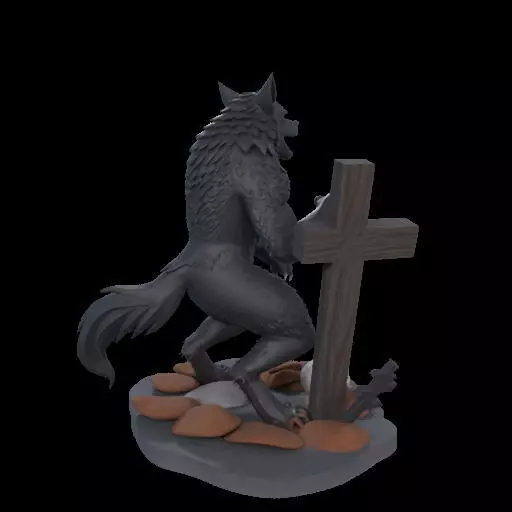 2219  COLORFUL Werewolf Howling  3D Model  magic 3D print model_5