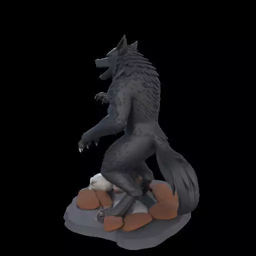 2219  COLORFUL Werewolf Howling  3D Model  magic 3D print model_16
