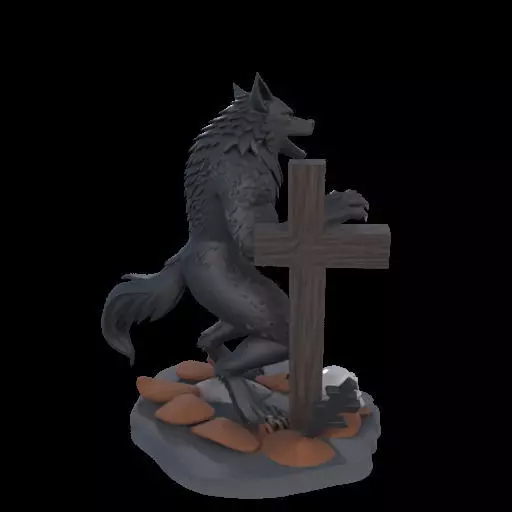 2219  COLORFUL Werewolf Howling  3D Model  magic 3D print model_3