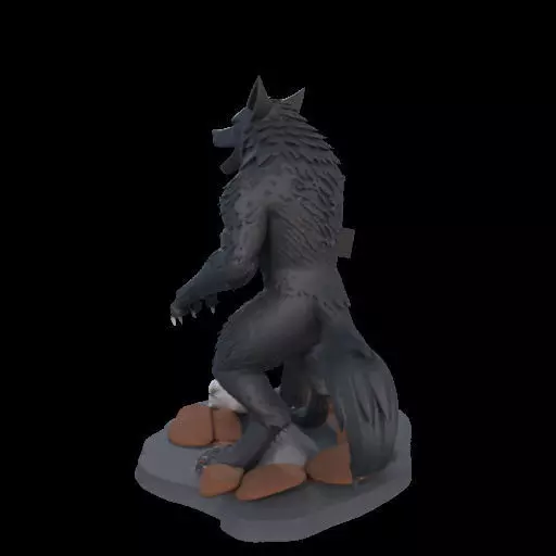 2219  COLORFUL Werewolf Howling  3D Model  magic 3D print model_15