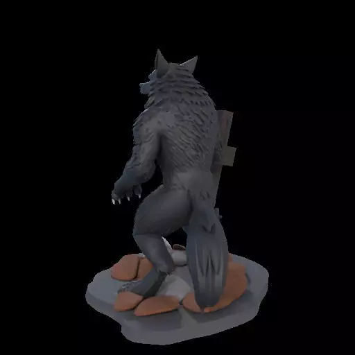 2219  COLORFUL Werewolf Howling  3D Model  magic 3D print model_14