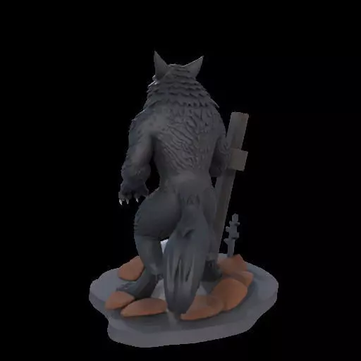 2219  COLORFUL Werewolf Howling  3D Model  magic 3D print model_13