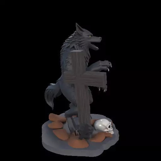 2219  COLORFUL Werewolf Howling  3D Model  magic 3D print model_29