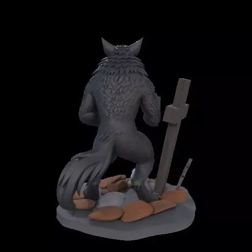 2219  COLORFUL Werewolf Howling  3D Model  magic 3D print model_9