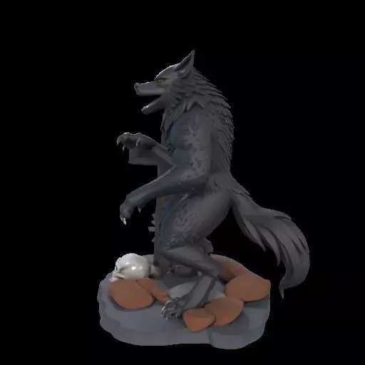 2219  COLORFUL Werewolf Howling  3D Model  magic 3D print model_18