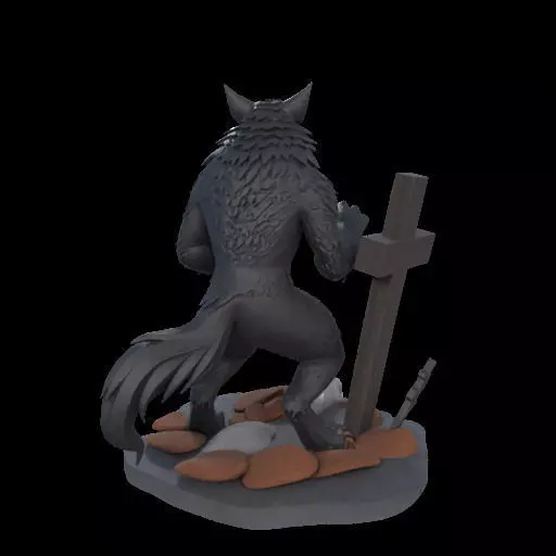 2219  COLORFUL Werewolf Howling  3D Model  magic 3D print model_8