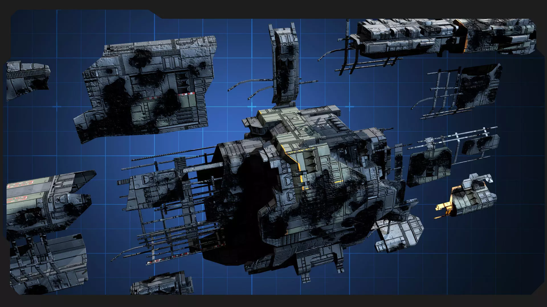 GSX - Spaceship Wreck Parts Low-poly 3D model_6