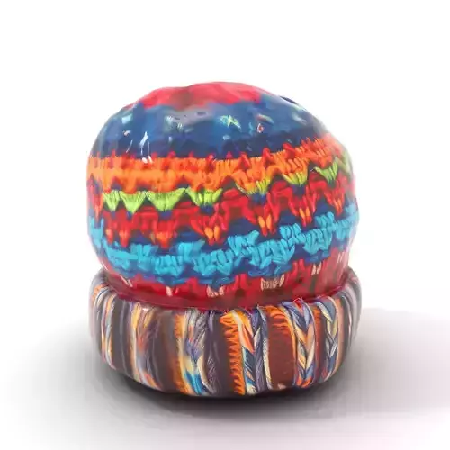 Colorful Knitted Beanie model pack