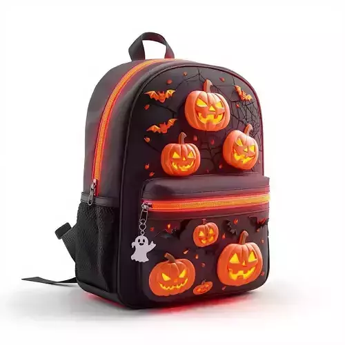 Glowing Jack-o-Lantern Halloween Backpack 3D Model