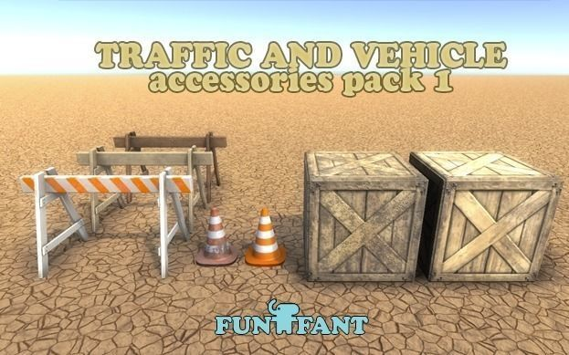 Street props pack Game Ready PBR Low-poly 3D model
