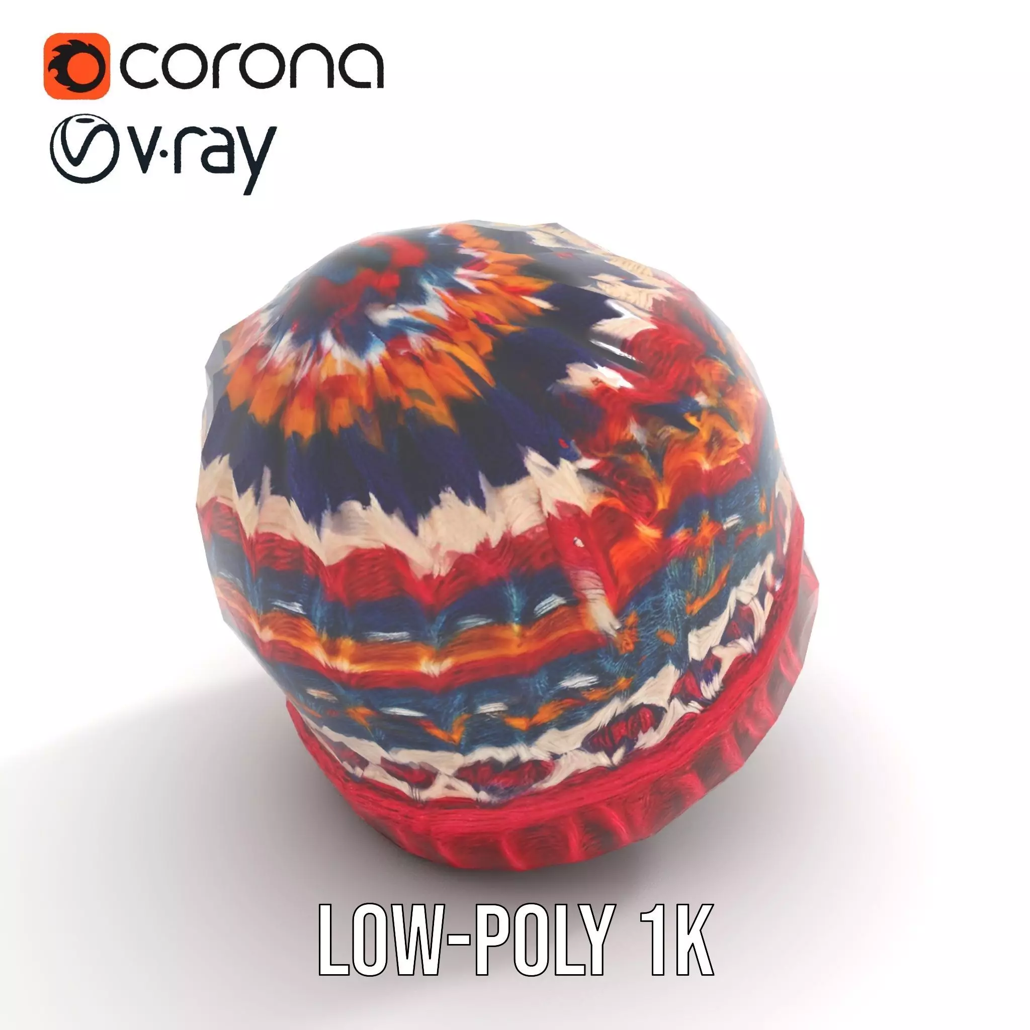 Colorful Knitted Beanie model pack Low-poly 3D model_7