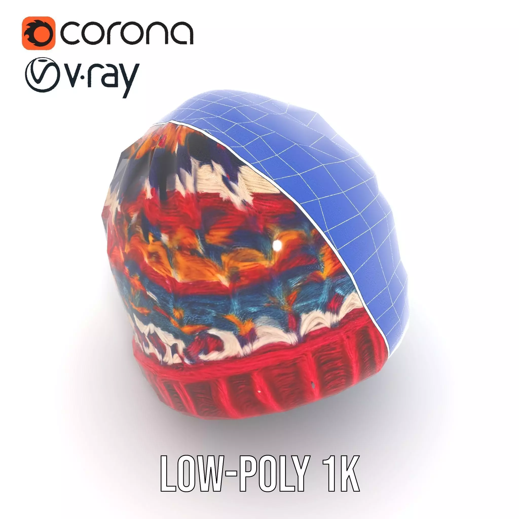 Colorful Knitted Beanie model pack Low-poly 3D model_31