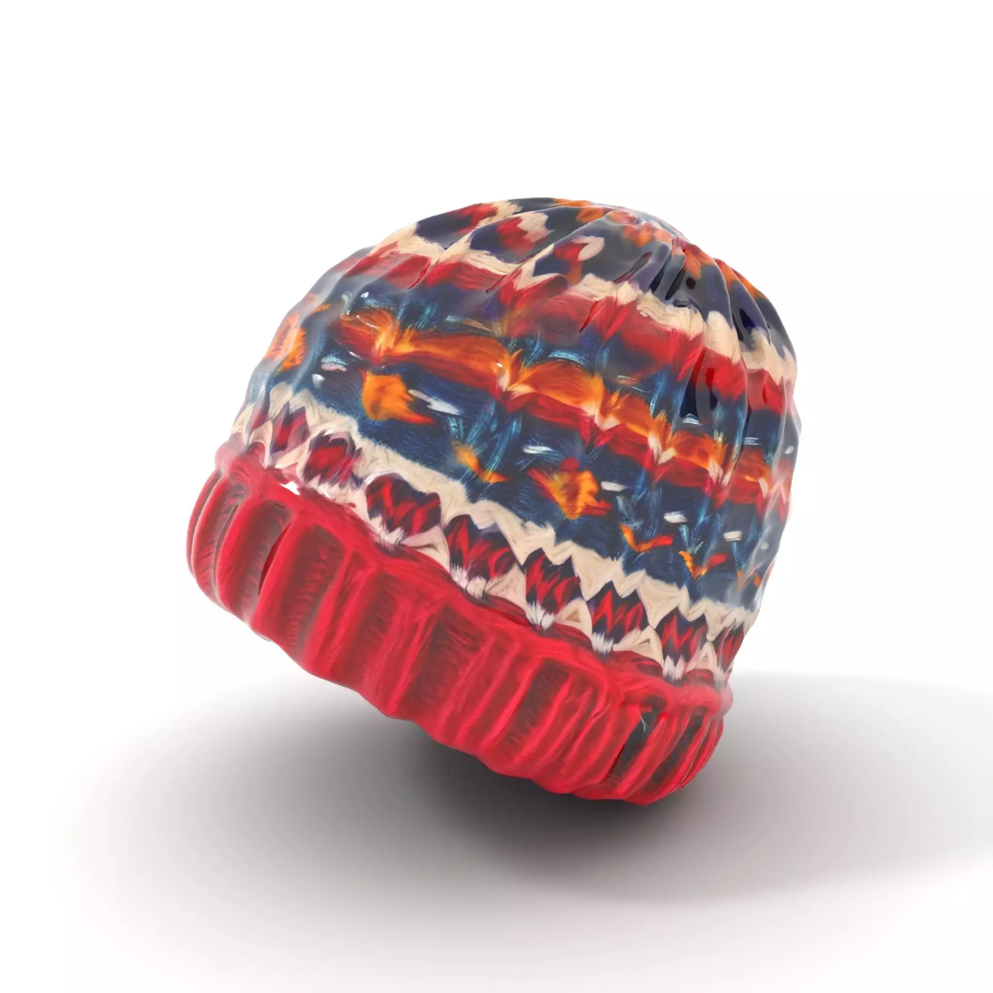Colorful Knitted Beanie model pack Low-poly 3D model_0