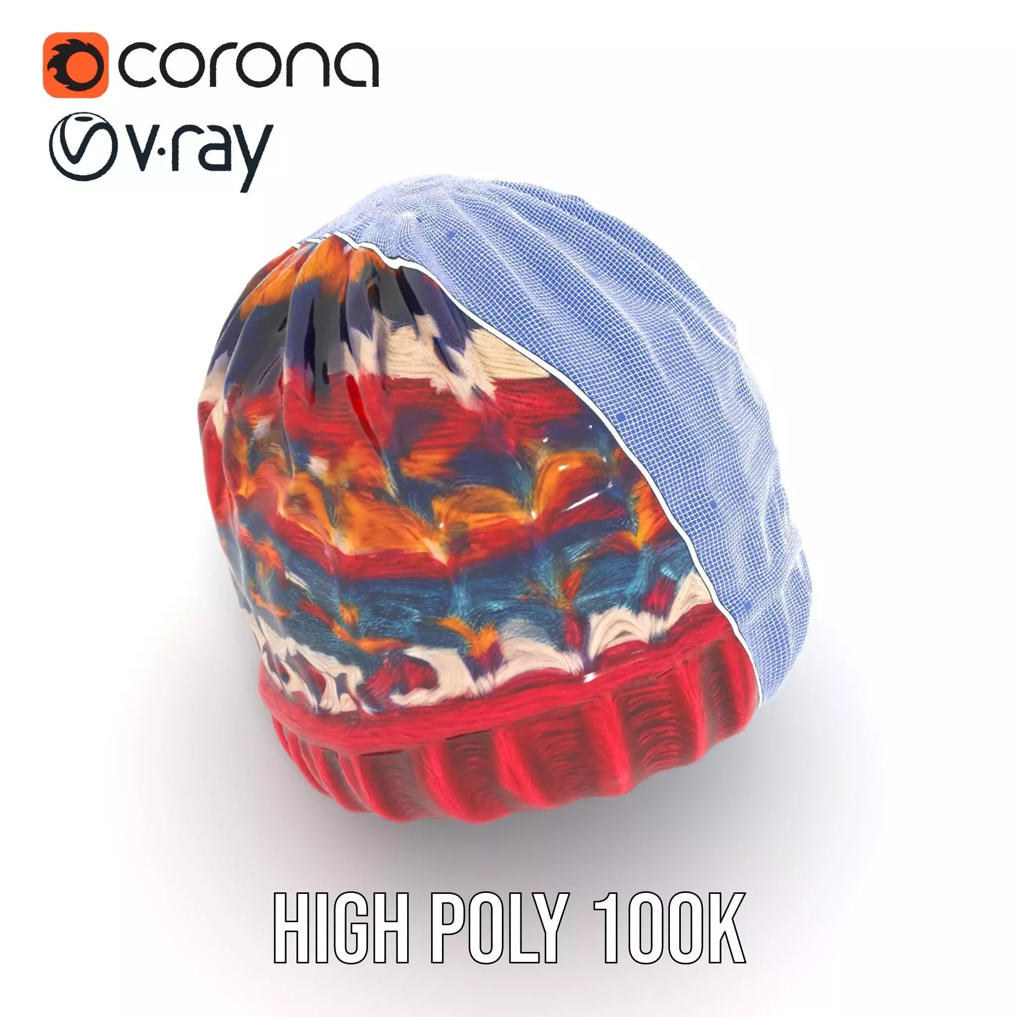 Colorful Knitted Beanie model pack Low-poly 3D model_34