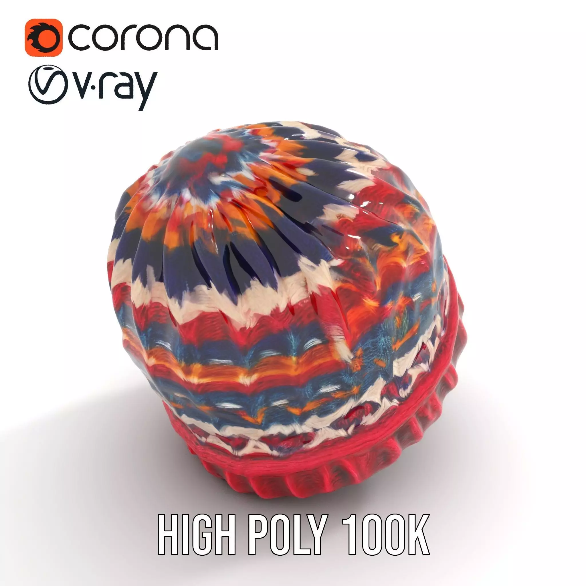 Colorful Knitted Beanie model pack Low-poly 3D model_15