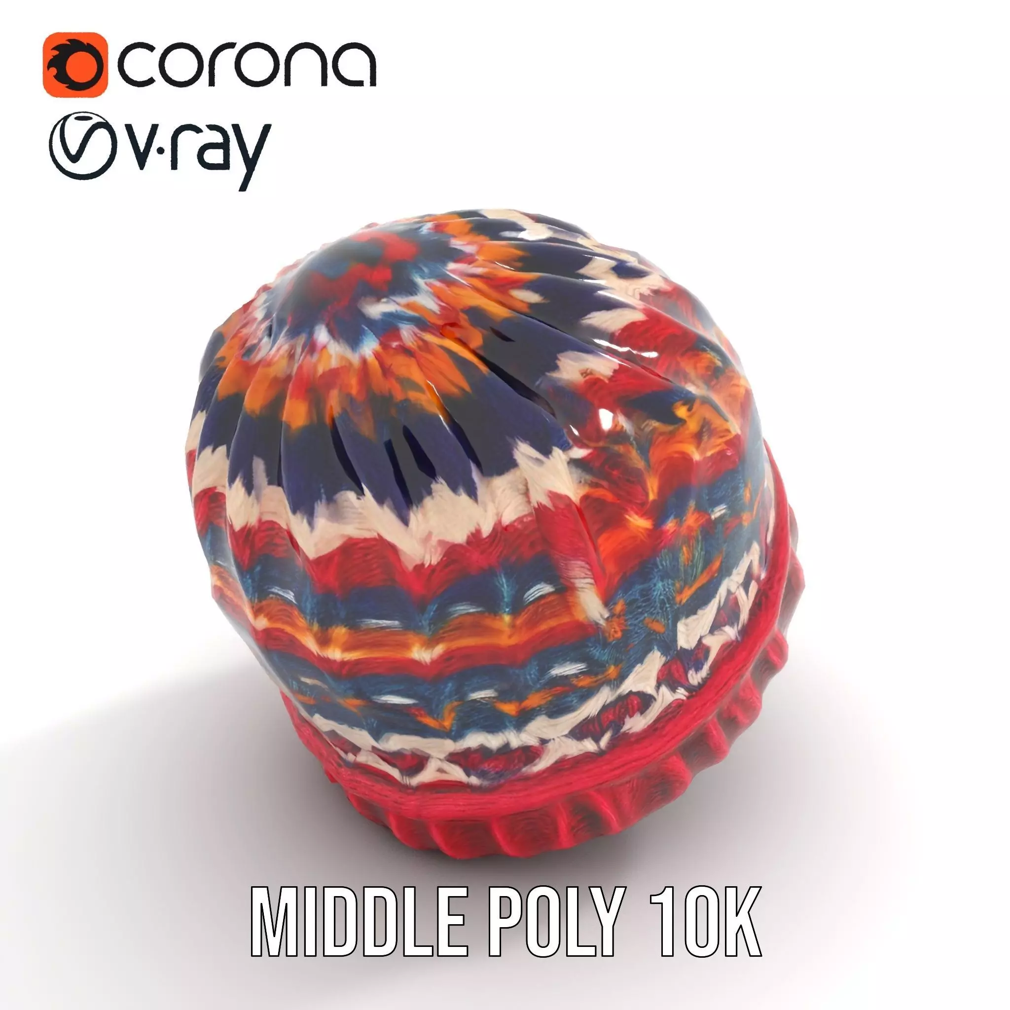 Colorful Knitted Beanie model pack Low-poly 3D model_6