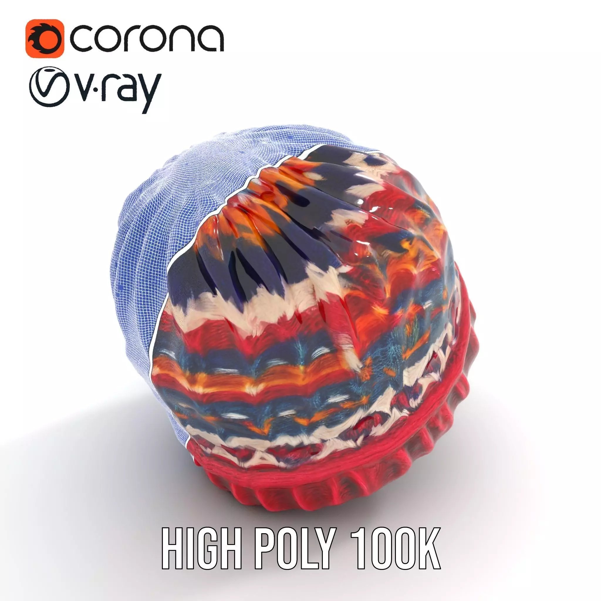 Colorful Knitted Beanie model pack Low-poly 3D model_33