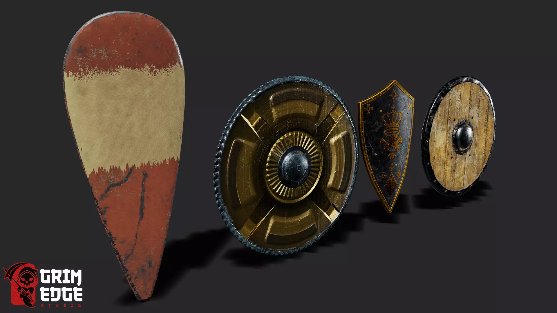 Shield Pack Low-poly 3D model_3